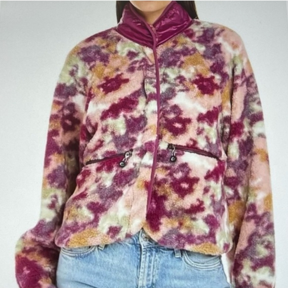 Johnny Was Pink Camo Fleece Jacket NWT